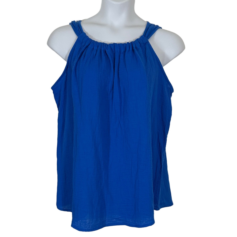 Ashley Stewart Vibrant Blue 100% Cotton Tank Top SKU1177-1180 and SKU1181